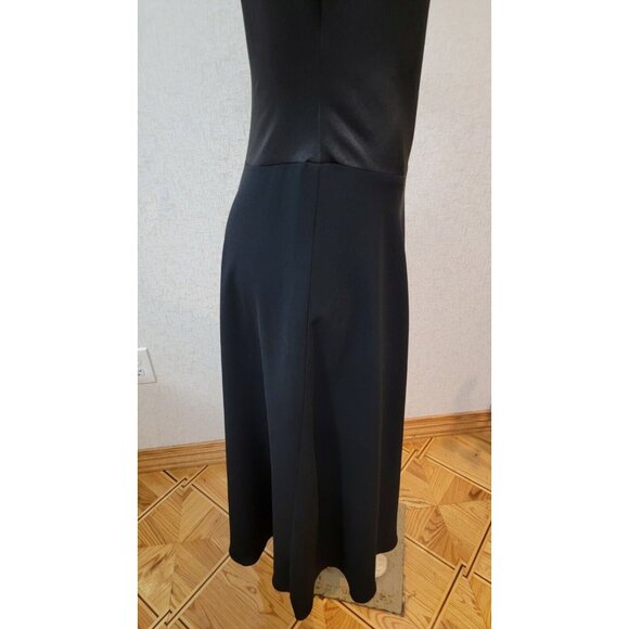 LAUNDRY BY SHELLI SEGAL  WOMEN'S BLACK  LONG COCKTAIL  DRESS SIZE 10 # 354B - Picture 4 of 12